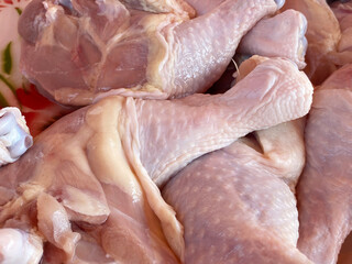 Raw chicken sell in market.