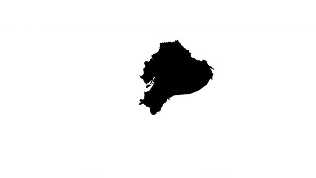 Ecuador country map animation video