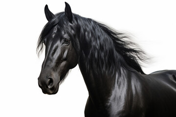 Murgese close-up portrait on a white background.