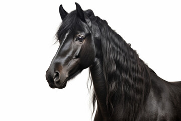 Murgese close-up portrait on a white background.