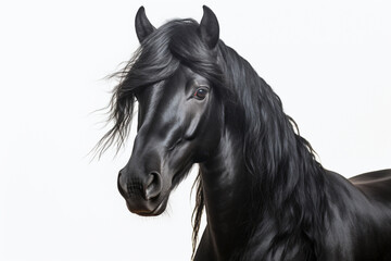 Murgese close-up portrait on a black background.