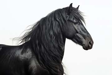 Murgese close-up portrait on a white background.