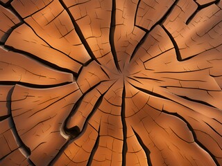 stump of oak tree felled - section of the trunk with annual rings