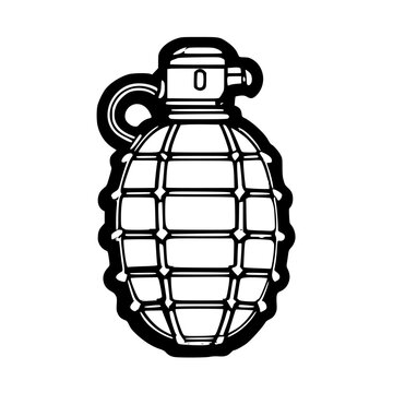 hand grenade vector illustration isolated on white