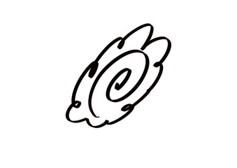 花丸のモノクロイラスト