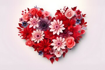 Valentine's Day Flower Heart Composition