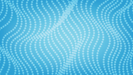 Naklejka premium abstract background with dots wavy pattern on blue color gradient