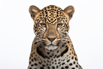 Obraz premium Jaguar close-up portrait on a white background. 
