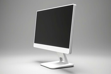 white blank monitor side view. Generative AI