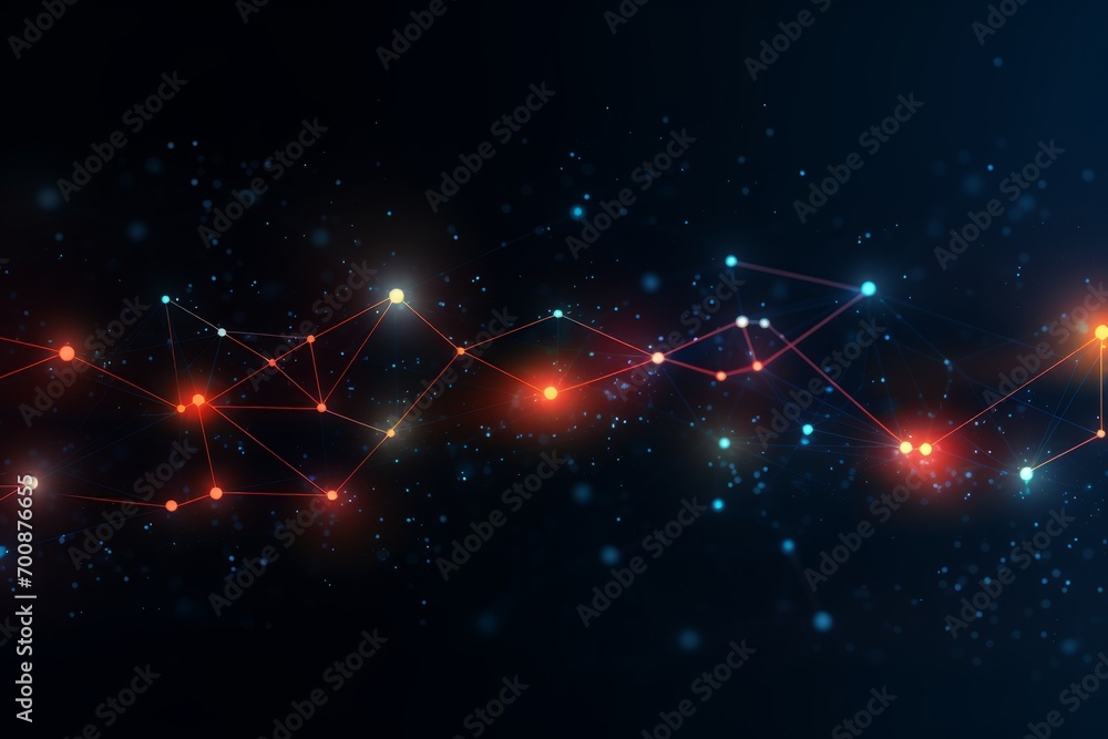 Poster abstract network design with glowing lines