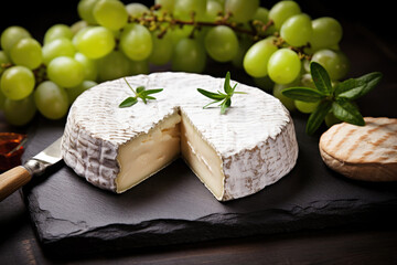 Fototapeta na wymiar Tasty blue cheese ,Dorblu cheese pieces