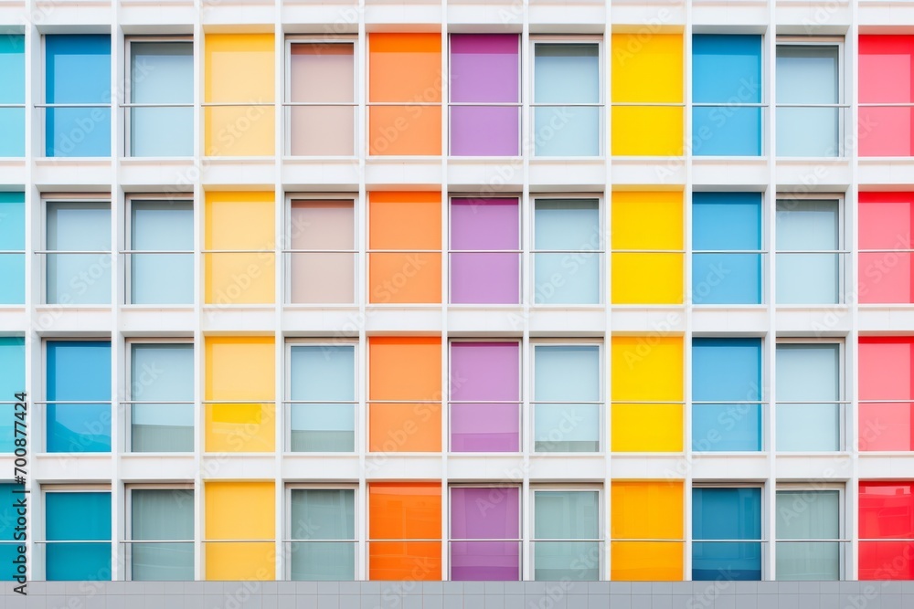 Aufkleber vibrant and colorful building with a multitude of windows