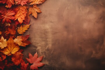 Cozy and inviting social media background with autumn leaves and warm colors
