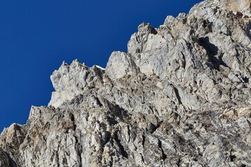 Mountain rock formation jagged cliffs