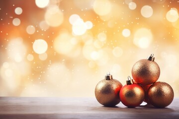 Festive bokeh with merry holiday message in glitter background