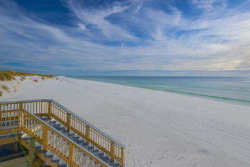 Serene shores and emerald waters paint a picturesque canvas of tranquility in Panama City Beach.