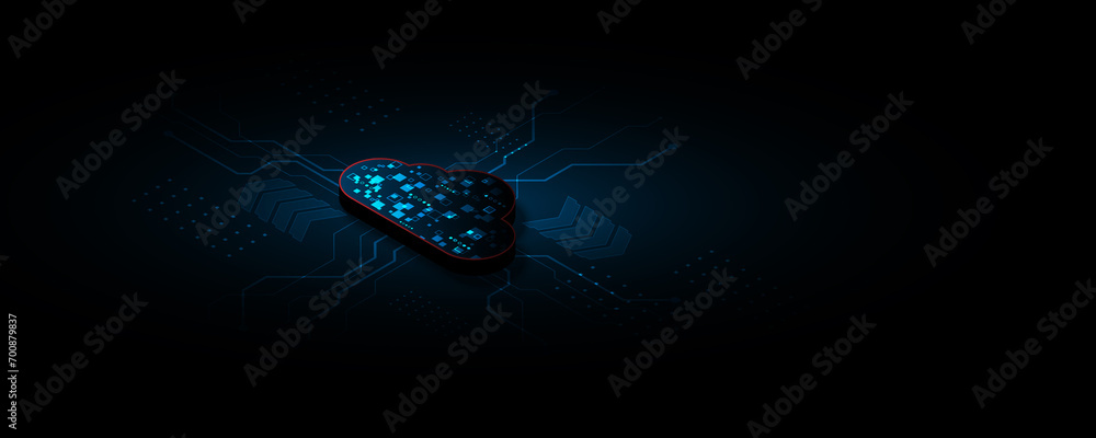 Poster modern cloud communication data storage network technology background image