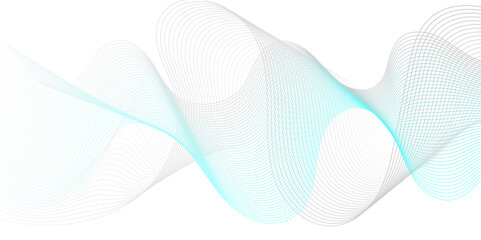 Abstract blue paper wave science and gradient technology white and blue wave curve lines banner background design. Vector illustration. Modern music, template abstract design flowing particles wave.