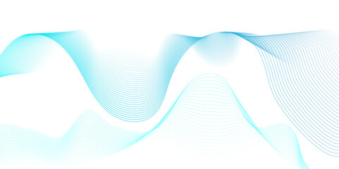 Abstract blue paper wave background gradient technology white and blue wave curve lines banner background design. Vector illustration. Modern template abstract design flowing particles wave.