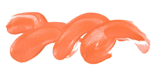 Shiny orange brush watercolor painting isolated on transparent background. watercolor png