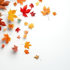 Naklejka na ściany i meble Autumn leaves on transparent background