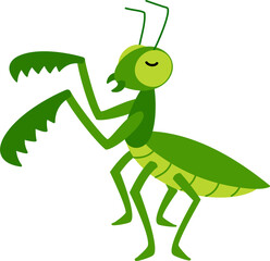 cute praying mantis cartoon animal