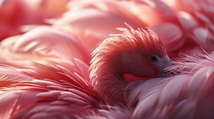 close up of pink flamingo