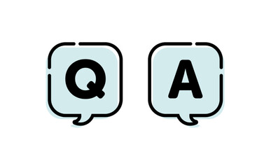 角丸吹き出しのシンプルなQAアイコン(よくあるご質問・FAQ)