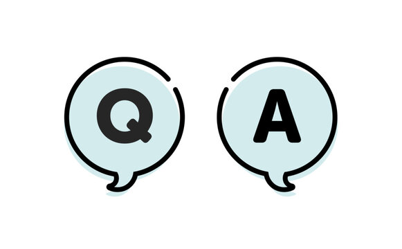 丸い吹き出しのおしゃれなQAアイコン素材(よくある質問・FAQ)