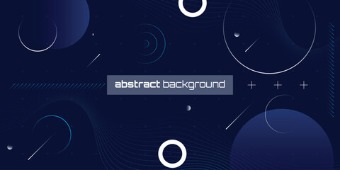 Abstract modern neon dark black navy blue purple geometric shape circle line vector background. For brochure, flyer, poster, leaflet, annual report, book cover, presentation, banner and landing page