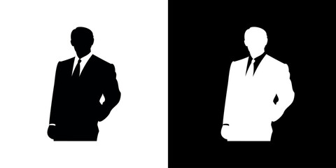 Black silhouettes of businessmen. Businessman icon. Silhouette. Black. Black Icon