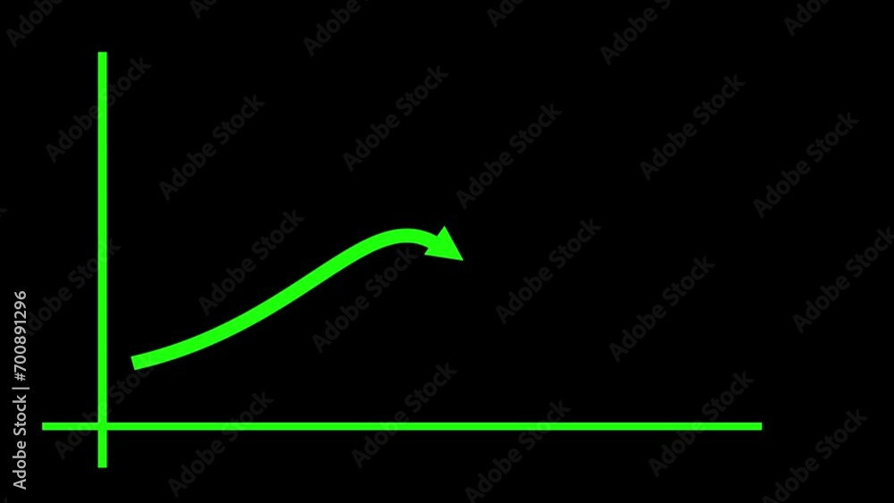 Poster business graph up to down animation. animation bar chart graph with growing business. video footage.