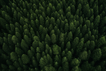 Aerial view of forest green trees, woodland,top view