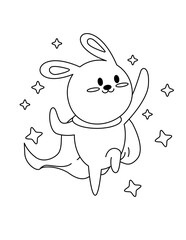 cute an kawaii bunny coloring page for kids 