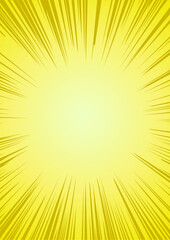 Fototapeta premium 黄色のサンバースト・集中線 日本の漫画 漫画 アメコミ