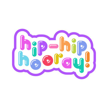 Colorful Bubble Hip Hip Hooray Typography