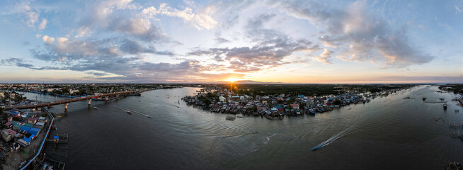 sunset over the river of dagupan