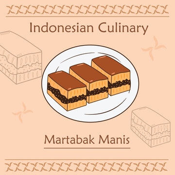 Martabak Manis : one of Indonesian's Culinary, made with piled dough and fillings usually being nuts, chocolate, cheese, corn, etc