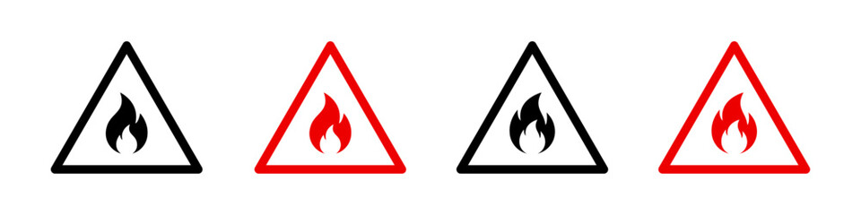 Fire warning sign set
