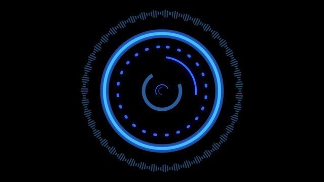 abstract blue circle rotating for technology