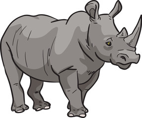 Rhinoceros Mammals Wild Animal Vector Illustration