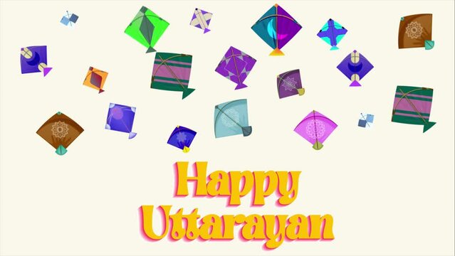 Uttarayan Utsav: Sky Canvas Painted with Kites, Celebrate Uttarayan with an animated vibrant Stock video. Watch as the sky transforms into a canvas, painted with kites of various shapes and sizes.