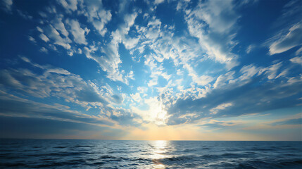 Fototapeta na wymiar 現像的な青空と海