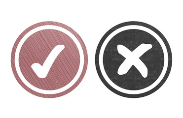 yes or no icon symbol red and black