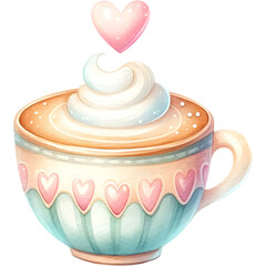 Watercolor Doodle Valentine Theme, Decoration, Clipart