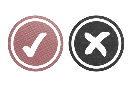 yes or no icon symbol red and black