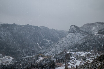 japanese shrine winter in japan