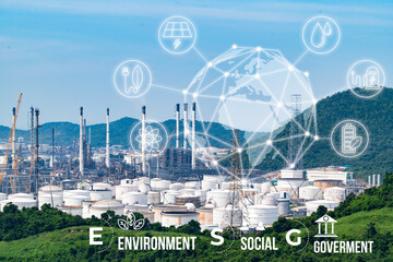 Hand holding and showing transparent tablet device. Business, natural green bokeh background,technology concept,alternative energy,conservative clean energy,ESG concept,Carbon credit,Carbon neutral.