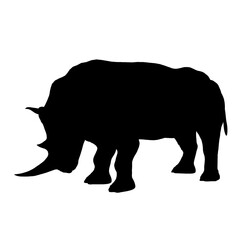 Naklejka premium rhino silhouette isolated on white