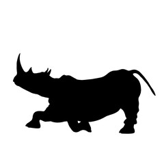 rhino silhouette isolated on white